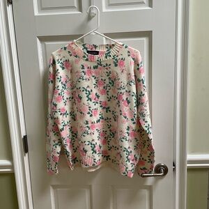 Graciela Cream Floral Sweater NWOT see measurements for size could Be M/L